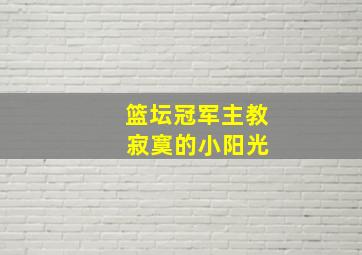 篮坛冠军主教 寂寞的小阳光